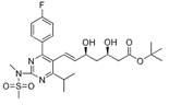 Rosuvastatin Acid t-Butyl Ester ;Rosuvastatin t-ButylEster ; (3R,5S,6E)-7-[4-(4-Fluorophenyl)-6-(1-methylethyl)-2-[methyl (methyl sulfonyl) amino]-5-pyrimidinyl]-3,5-dihydroxy- 6-heptenoic acid t-butyl ester | 355806-00-7 