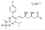 Rosuvastatin Calcium ; (3R,5S,6E)-7-{4-(4-Fluorophenyl)-6-isopropyl- 2[methyl(methylsulfonyl)amino]pyrimidin-5-yl}-3,5-dihydroxyhept-6-enoic acid calcium salt | 147098-20-2