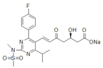 Rosuvastatin EP Impurity C (Sodium Salt) : Rosuvastatin EP Impurity C ;  5-Oxo Rosuvastatin Sodium ; 3-Hydroxy-5-Keto Rosuvastatin Sodium ;Sodium (3R,6E)-7-[4-(4-fluorophenyl)-2-(N-methylmethane sulfonamido)-6-(propan-2-yl)pyrimidin-5-yl]-3-hydroxy-5-oxo-hept-6-enoate | 1422619-13-3