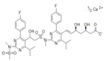 Rosuvastatin EP Impurity E (Calcium Salt)   (3R,5S,6E)-7-[4-(4-Fluorophenyl)-6-(1-methylethyl)-2-[methyl (2-[4-(4-fluorophenyl)-6-(1-methylethyl)-2-(methyl (methylsulfonyl)amino]-5-pyrimidinyl]-2-hydroxy-ethylsulfonyl)amino)-5-pyrimidinyl]-3,5-dihydroxy- 6-heptenoic acid calcium salt;