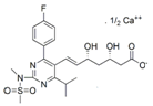 Rosuvastatin EP Impurity G (Calcium Salt) ;Rosuvastatin USP RC D ; Rosuvastatin Calcium Enantiomer ; enti-Rosuvastatin Calcium ; Rosuvastatin Calcium (3S,5R)-Isomer; (3S,5R)-Rosuvastatin Calcium ; (3S,5R,6E)-7-[4-(4-Fluorophenyl)-6-(1-methylethyl)-2-[methyl (methyl sulfonyl) amino]-5-pyrimidinyl]-3,5-dihydroxy-6-heptenoic acid calcium salt |1242184-42-4 