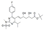 Rosuvastatin (3S,5R)-Isomer t-Butyl Ester ;  ent-Rosuvastatin t-Butyl Ester ; (3S,5R,6E)-7-[4-(4-Fluorophenyl)-6-(1-methylethyl)-2-[methyl(methyl sulfonyl)amino]-5-pyrimidinyl]-3,5-dihydroxy-6-heptenoic acid t-butyl ester  |   615263-60-0