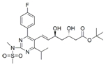 Rosuvastatin (3S,5S)-Isomer t-Butyl Ester ;(3S,5S,6E)-7-[4-(4-Fluorophenyl)-6-(1-methylethyl)-2 -[methyl(methyl sulfonyl)amino]-5-pyrimidinyl]-3,5-dihydroxy-6-heptenoic acid t-butyl ester