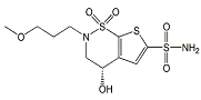 Brinzolamide (4S)-Hydroxy Analog ;(S)-4-Hydroxy-3,4-dihydro-2-(3-methoxypropyl)-2H-thieno[3,2-e]-1,2-thiazine-6-sulfonamide 1,1-dioxide  |  154127-42-1