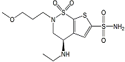 Brinzolamide ; (R)-4-(Ethylamino)-3,4-dihydro-2-(3-methoxypropyl)-2H-thieno[3,2-e]-1,2-thiazine-6-sulfonamide 1,1-Dioxide   |  138890-62-7