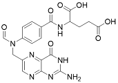 10-formyl-folic acid; 2-(4-(N-((2-amino-4-oxo-3,4-dihydropteridin-6-yl)methyl)formamido)benzamido)pentanedioic acid; 7378-44-5