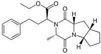 Ramipril EP Impurity D ; Ramipril Diketopiperazine ; Ramipril USP Related Compound D ; [3S-[2(R*),3a,5ab,8ab,9ab]]-Decahydro-3-methyl-1,4-dioxo-a-(2-phenylethyl)-2H-cyclopenta[4,5]pyrrolo[1,2-a]pyrazine-2-acetic acid ethyl ester ; Ethyl (2S)-2-[(3S,5aS,8aS,9aS)-3-methyl-1,4-dioxodecahydro-2H-cyclopenta[4,5]pyrrolo[1,2-a]pyrazin-2-yl]-4-phenyl butanoate  |  108731-95-9