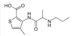 Articaine EP Impurity B ;  Articaine USP RC B ; Articaine Acid ; 4-Methyl-3-[[(2RS)-2-(propylamino)propanoyl]amino]thiophene-2-carboxylic acid | 114176-52-2