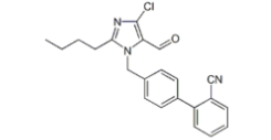 Losartan related compound A (according to vendor) ; Losartan RC 2; 4'-[(2-Butyl-4-chloro-5-formyl-1H-imidazol-1-yl)methyl]-[1,1'-Biphenyl]-2-carbonitrile |124750-67-0
