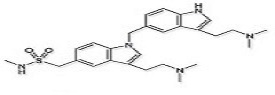 Sumatriptan EP Impurity H ;Sumatriptan BP Impurity H ;Sumatriptan Dimer Impurity ; [3-[2-(Dimethylamino)ethyl]-1-[[3-[2-(dimethylamino)ethyl]-1H-indol-5-yl]methyl]-1H-indol-5-yl]-N-methylmethanesulphonamide  |  1391052-59-7