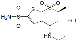 Dorzolamide HCl ; Dorzolamide Hydrochloride ; (4S,6S)-4-(Ethylamino)-6-methyl-5,6-dihydro-4H-thieno[2,3-b]thiopyran-2-sulfonamide 7,7-dioxide hydrochloride | 130693-82-2 