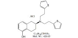 Rotigotine EP Impurity G (HCl) ;Rotigotine USP RC G ;  (S)-6-{Bis[2-(thiophen-2-yl)ethyl]amino}-5,6,7,8-tetrahydronaphthalen-1-ol hydrochloride | 1369532-05-7 ;