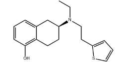 Rotigotine EP Impurity D ;Ethyl Rotigotine ;  (6S)-6-[Ethyl[2-(thiophen-2-yl)ethyl]amino]-5,6,7,8-tetrahydronaphthalen-1-ol | 1369625-04-6 ;