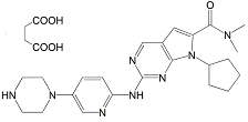 Ribociclib Succinate ;  7-Cyclopentyl-N,N-dimethyl-2-[(5-piperazin-1-ylpyridin-2-yl)amino]pyrrolo[2,3-d]pyrimidine-6-carboxamide butanedioic acid ; 1374639-75-4