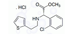 Clopidogrel EP Impurity F  ; Clopidogrel Thienylethyl Impurity ; (S)-2-Chloro-alpha-[[2-(2-thienyl)ethyl]amino]benzeneacetic acid methyl ester HCl ;141109-20-8 (base) ; 141109-19-5 (HCl salt)