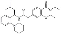 Repaglinide R-Isomer Ethyl Ester; 2-Ethoxy-4-[2-[[(1R)-3-methyl-1-[2-(piperidin-1-yl)phenyl]butyl]amino]-2-oxoethyl]benzoic acid ethyl ester  |  147770-08-9