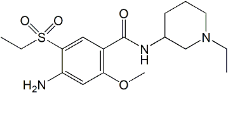 Amisulpride EP Impurity G ;4-Amino-N-[(3RS)-1-ethylpiperidin-3-yl]-5-(ethylsulfonyl)-2-methoxybenzamide  |  148516-68-1