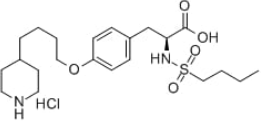 Tirofiban Hydrochloride ; (S)-2-(Butylsulfonamido)-3-(4-(4-(piperidin-4-yl)butoxy)phenyl)propanoic acid hydrochloride hydrate ;  150915-40-5 (Hydrate) ; 142373-60-2 (Anhydrous) ;