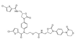 RIVAROXABAN EP IMPURITY J ;Rivaroxaban USP RC J;Rivaroxaban Open-Ring Dimer;5-Chloro-N-[4-[(5S)-5-[[[(5-chloro-2-thienyl)carbonyl]amino]methyl]-2-oxo-3-oxazolidinyl]phenyl]-N-[2-[2-oxo-2-[[[(5S)-2-oxo-3-[4-(3-oxo-4-morpholinyl) phenyl]-5-oxazolidinyl]methyl]amino]ethoxy]ethyl]-2-thiophenecarboxamide|1632463-24-1