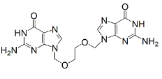 Acyclovir EP Impurity J/ Dimer Impurity ;Aciclovir EP Impurity J ;9,9'-[Ethylenebis(oxymethylene)]bis(2-amino-1,9-dihydro-6H-purin-6-one) ;  |166762-90-9