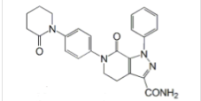 Apixaban Impurity C; 1-(phenyl)-7 -oxo-6-(4-(2-oxopiperdin-l-yl) phenyl) 4, 5, 6, 7-tetrahydro-1H-pyrazolo [3, 4-c] pyridine-3 -carboxamide. (Desmethoxy Apixaban) Synonyms: Desmethoxy Apixaban ; 7-Oxo-6-(4-(2-oxopiperidin-1-yl)phenyl)-1-phenyl-4,5,6,7-tetrahydro-1H-pyrazolo[3,4-c]pyridine-3-carboxamide  |1801881-17-3