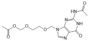 Aciclovir Impurity N; (2-((2-Acetamido-6-oxo-1,6-dihydro-9H-purin-9-yl)methoxy)ethoxy)methyl acetate/3055289-53-4