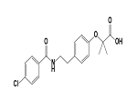 2-[4-[2-[(4-Chlorobenzoyl)amino]ethyl]phenoxy]-2-methylpropanoic acid  CAS: 41859-67-0