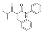 2-Isobutyryl-N-phenyl-3-phenylacrylamide (E/Z mixture); 4-Methyl-3-oxo-N-phenyl-2-(phenylmethylene)pentanamide; 125971-57-5
