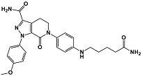 Apixaban open chain amide; 6-(4-((5-amino-5-oxopentyl)amino)phenyl)-1-(4-methoxyphenyl)-7-oxo-4,5,6,7-tetrahydro-1H-pyrazolo[3,4-c]pyridine-3-carboxamide; 2187409-01-2
