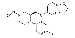 N-Nitroso paroxetine (3S,4R)-3-;((Benzo[d][1,3]dioxol-5-yloxy)methyl)-4-(4-fluorophenyl)-1-nitrosopiperidine|2361294-43-9