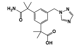 Anastrozole Monoacid Monoamide ;  Anastrozole Amide Acid ;  2-(3-((1H-1,2,4-Triazol-1-yl)methyl)-5-(1-amino-2-methyl-1-oxopropan-2-yl)phenyl)-2-methylpropanoic acid ;  2469244-33-3  ;