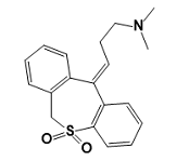 Dosulepin EP Impurity D ;Dosulepin Sulfone ;  Dosulepin S,S-Dioxide ;  (E)-3-(5,5-Dioxo-5.6-dibenzo[b,e]thiepin-11(6H)-ylidene)-N,N-dimethylpropan-1-amine |25846-81-5