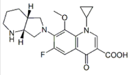 Moxifloxacin R,R-Isomer ; 1-Cyclopropyl-6-fluoro-8-methoxy-7-[(4aR,7aR)-octahydro-6H-pyrrolo[3,4-b]pyridin-6-yl]-4-oxo-1,4-dihydroquinoline-3-carboxylic acid hydrochloride ; ent-Moxifloxacin ; d-Moxifloxacin; (4R,7R)-Moxifloxacin    |  268545-13-7
