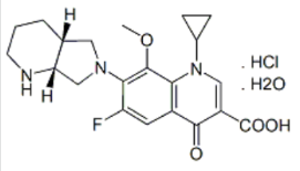 Moxifloxacin  EP Imp G  ;Moxifloxacin USP RC G ;Moxifloxacin HCl (R,R)-Isomer ;(4aR,7aR)-Moxifloxacin Hydrochloride ;ent-Moxifloxacin Hydrochloride ;d-Moxifloxacin Hydrochloride;1-Cyclopropyl-6-fluoro-8-methoxy-7-[(4aR,7aR)-octahydro-6H-pyrrolo[3,4-b]pyridin-6-yl]-4-oxo-1,4-dihydroquinoline-3-carboxylic acid hydrochloride monohydrate;|268545-13-7 (Base) ; 1346603-25-5 (HCl salt) ; 1394029-14-1  (HCl Salt Monohydrate) ;