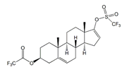 Abiraterone Impurity 3 ; (3S,8R,9S,10R,13S,14S)-10,13-Dimethyl-17-(trifluoromethylsulfonyloxy)-2,3,4,7,8,9,10,11,12,13,14,15-dodecahydro-1H-cyclopenta[a]phenanthren-3-yl 2,2,2-trifluoroacetate   |   1802323-89-2