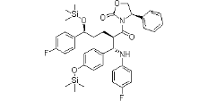 (S)-3-((2R,5S)-5-(4-fluorophenyl)-2-((S)-((4-fluorophenyl)amino)(4-((trimethylsilyl)oxy)phenyl)methyl)-5-((trimethylsilyl)oxy)pentanoyl)-4-phenyloxazolidin-2-one|272778-12-8