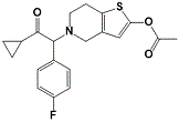 5-(2-cyclopropyl-1-(4-fluorophenyl)-2-oxoethyl)-4,5,6,7-tetrahydrothieno[3,2-c]pyridin-2-yl acetate(or) 4-fluoro prasugrel