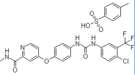 Sorafenib Tosylate ; 4-[4-[[[[4-Chloro-3-(trifluoromethyl)phenyl]amino]carbonyl]amino]phenoxy]-N-methyl-2-pyridinecarboxamide tosylate ;475207-59-1
