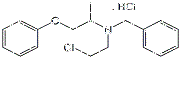Phenoxybenzamine HCl ;N-(2-Chloroethyl)-N-(1-methyl-2-phenoxyethyl)benzenemethanamine HCl  |  63-92-3