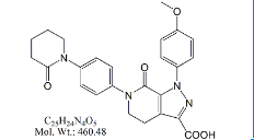 Apixaban Carboxylic Acid Impurity ;4,5,6,7-Tetrahydro-1-(4-methoxyphenyl)-7-oxo-6-[4-(2-oxo-1-piperidinyl) phenyl]-1H-pyrazolo[3,4-c]pyridine-3-carboxylic acid  |  503614-92-4