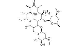 Erythromycin B;12-Deoxy Erythromycin;(3R,4S,5S,6R,7R,9R,11R,12S,13S,14R)-4-[(2,6-Dideoxy-3-C-methyl-3-O-methyl-α-L-ribo-hexopyranosyl)oxy]-14-ethyl-7,13-dihydroxy-3,5,7,9,11,13-hexamethyl-6-[(3,4,6-trideoxy-3-dimethylamino-β-D-xylo-hexopyranosyl)-oxy]oxacyclotetradecane-2,10-dione|527-75-3