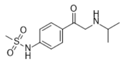 Sotalol EP Impurity B ; N-[4-(2-Isopropylamino-acetyl)-phenyl]-methanesulfonamide;Sotalol USP RC A ;  N-[4-[[(1-Methylethyl)amino]acetyl]phenyl]methanesulfonamide hydrochloride ;5576-49-8 (HCl) ; 60735-85-5 (Base) ;