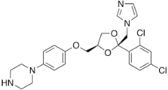 Ketoconazole EP Impurity D ;Ketoconazole BP Impurity D;N-Desacetyl Ketonazole;1-[4-[[(2RS,4SR)-2-(2,4-Dichlorophenyl)-2-(1H-imidazol-1-yl-methyl)-1,3-dioxolan-4-yl]methoxy]phenyl]piperazine |67914-61-8
