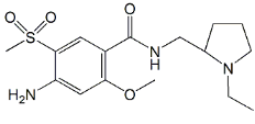 Amisulpride EP Impurity D ; S-Desethyl S-Methyl Amisulpride ;  4-Amino-N-[[(2RS)-1-ethylpyrrolidin-2-yl]methyl]-2-methoxy-5-(methylsulfonyl)benzamide |  71676-00-1