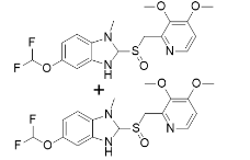 Pantoprazole Related Compounds D and F Mixture ;6-(Difluoromethoxy)-2-[[(3,4-dimethoxy-2-pyridinyl)methyl]sulfinyl]-3-methyl -1H-benzimidazol & 5-(Difluoromethoxy)-2-[[(3,4-dimethoxy-2-pyridinyl) methyl]sulfinyl]-1-methyl -1H-benzimidazole | 721924-06-7 & 624742-53-6