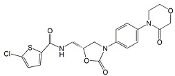 Rivaroxaban EP Impurity A ; Rivaroxaban R-Isomer ;  ent-Rivaroxaban ;  5-Chloro-N-[[(5R)-2-oxo-3-[4-(3-oxo-4-morpholinyl)phenyl]-5-oxazolidinyl] methyl]-2-thiophenecarboxamide ;865479-71-6