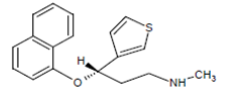 Duloxetine EP Impurity F;(S)-N-Methyl-3-(naphthalen-1-yloxy)-3-(thiophen-3-yl)propan-1-amine |