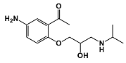 Acebutolol Impurity D ; rac N-Desbutyroyl Acebutolol; (+/-)-1-[5-Amino-2-[2-hydroxy-3-[(1-methylethyl)amino]propoxy]phenyl]ethanone; DL-1-(2-Acetyl-4-aminophenoxy)-3-isopropylaminopropan-2-ol;  57898-80-3