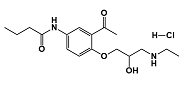 Acebutolol Impurity I ; Acebutolol USP RC I; rac N-Desisopropyl-N-ethyl Acebutolol; N-Desisopropyl-N-Ethyl Acebutolol HCl ;  N-[3-Acetyl-4-[(2RS)-3-(ethylamino)-2-hydroxypropoxy]phenyl]butanamide hydrochloride   |  441019-91-6