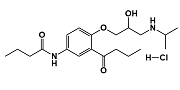 Acebutolol Impurity K ; 3-Deacetyl-3-Butanoyl Acebutolol Hydrochloride ;  N-[3-Butanoyl-4-[(2RS)-2-hydroxy-3-[(1-methylethyl) amino] propoxy] phenyl] butanamide HCl   |  57898-71-2